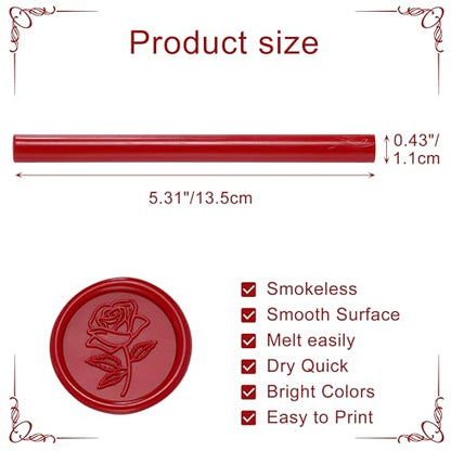 15Pcs Dark Red Glue Gun Sealing Wax Sticks for Wax Seal Stamp (15 Count)