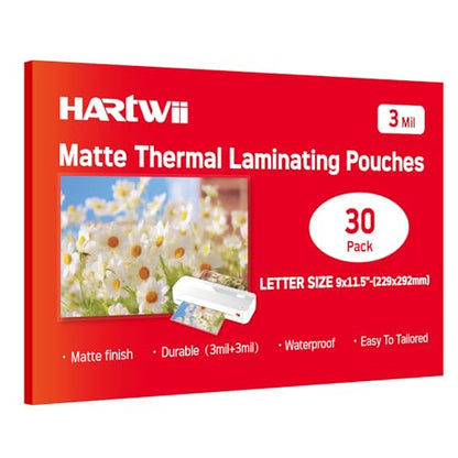Matte Laminating Sheets 9 x 11.5 Inches 3Mil Thick
