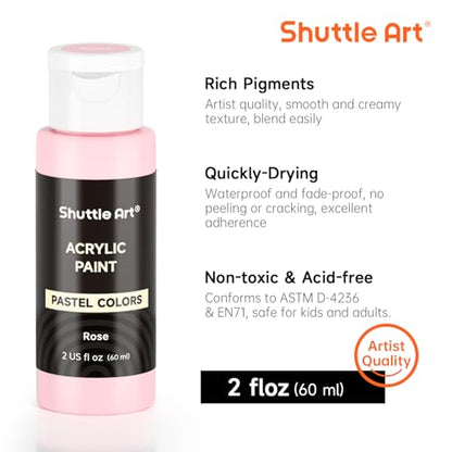 40 Pack Pastel Acrylic Paint Set (60 Fl Oz)