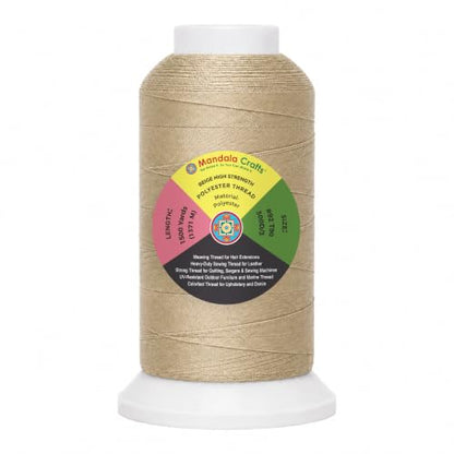 Beige Tex 90 Polyester Heavy Duty Thread for Upholstery