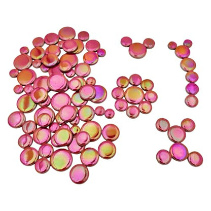 200g Iridescent Round Mosaic Tiles for Crafts Bulk (90 Count)