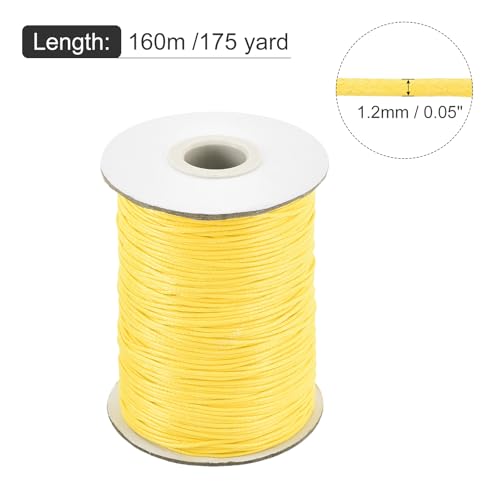 Waxed Cord 1.2mm Waxed Polyester Cord 175 Yard Wax String for Bracelet Making