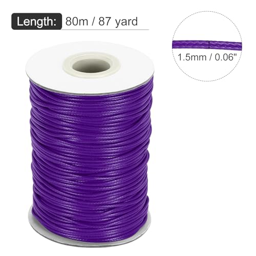 Waxed Cord 1.5mm Waxed Thread 87 Yard Wax String Leather Cord for Bracelet Making