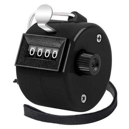 Black Handheld Tally Counter Clicker 4 Digital for School Event