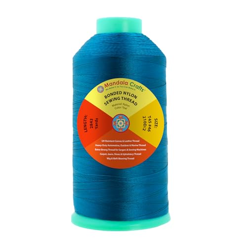 Size 46 210D T45 Teal Bonded Nylon Thread