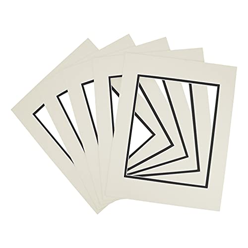 5 Pack Double mat 11x14 for 8x10 Photo Grey Over Black