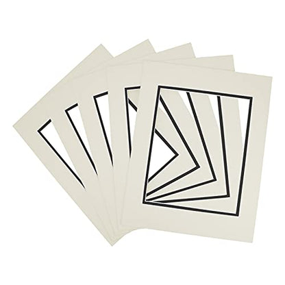 5 Pack Double mat 11x14 for 8x10 Photo Grey Over Black