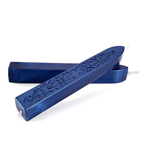 5Pcs Navy Blue Sealing Wax Sticks with Wicks for Wax Seal Stamp (5 Count)
