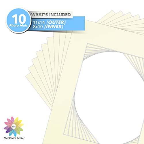 Mat Board Center 10 Pack 11x14 Photo Mats for 8x10 Picture (10 Count)
