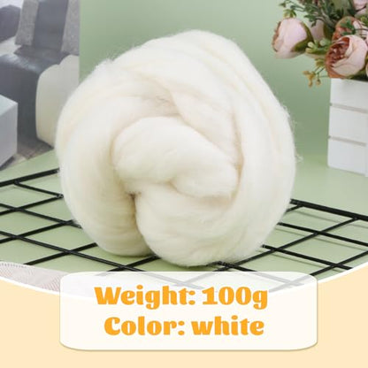 3.53oz Needle Felting Wool Roving Wool for Felting Wool Felting Supplies