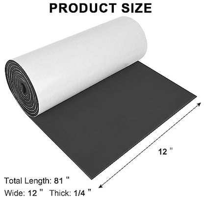 Sponge Neoprene Foam Rubber Sheet with Adhesive (8.5 Sq Ft)