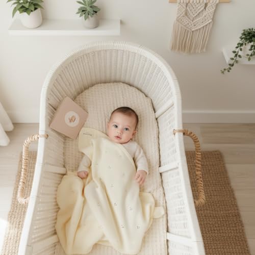 100% Luxury Organic Cotton Pointelle Knit Baby Blanket