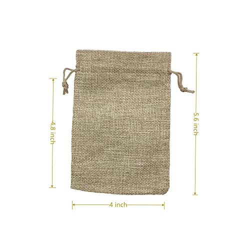Pack of 25 Burlap Gift Bags with Drawstring Linen Jewelry Pouches Wedding Hessian Jute Bags for Birthday and Treat Pouches Party Wedding Favors Gift