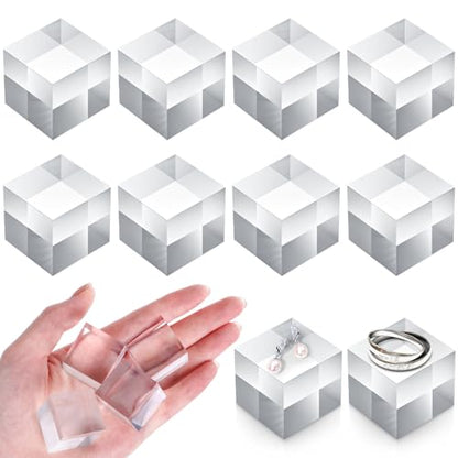 8 Pcs Acrylic Display Block Clear Cube 1 x 1 x 1 Inch (8 Count)