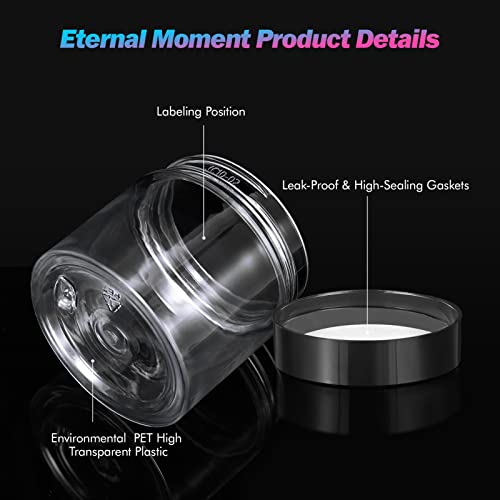 36 Pack 2 OZ Plastic Jars Clear Cosmetic Container with Lids (36 Count)