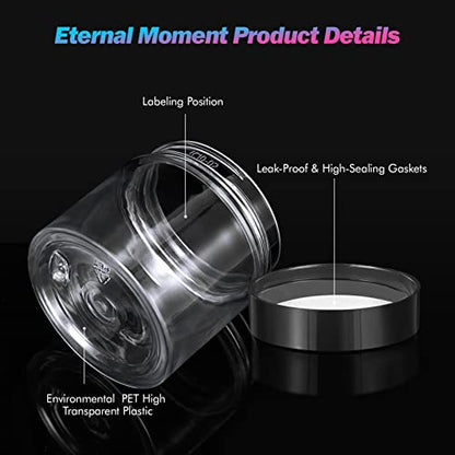 36 Pack 2 OZ Plastic Jars Clear Cosmetic Container with Lids (36 Count)