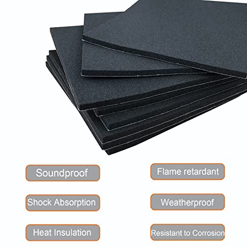 Rubber Adhesive Pads 4 Pcs 6" x 6" x 1