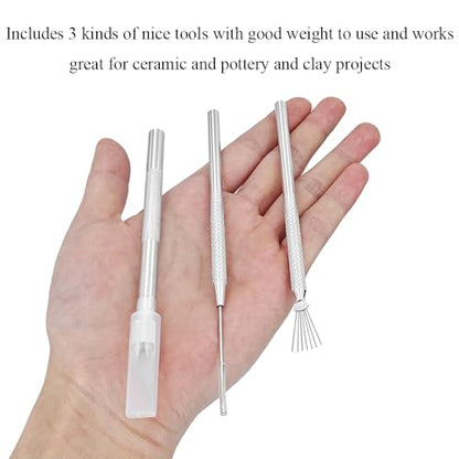 3 in 1 Clay Needle Tools Sculpting Ceramics Pottery Carving Tools for Model Clay Supplies