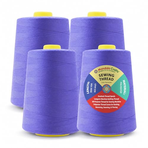 20S 2 Periwinkle Polyester 4 Pack of Serger Threads Cones