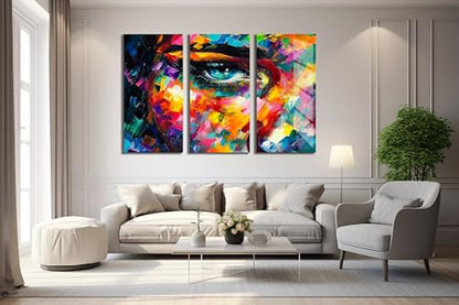 Women Eye Glass Wall Art Oil Painting for Living Room