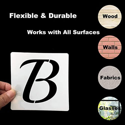 4 Inch Alphabet Letter Stencils for Painting (70 Count)