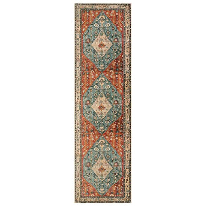 Felice Boho Tribal 2'6" x 10' Washable Runners for Hallways