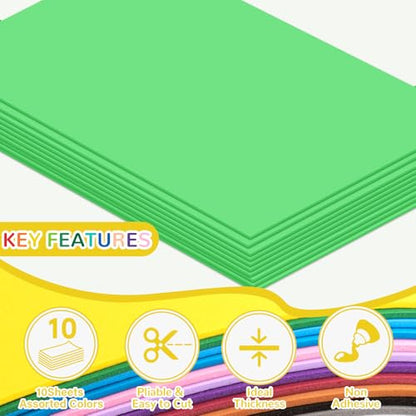10 Pack Eva Foam Sheets Craft 8 x 12 inch (10 Count)