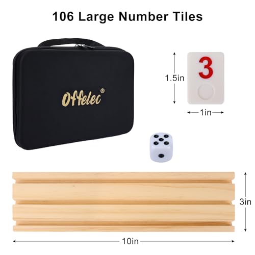 Upgraded Rummy Cube Game Set & 4 Wooden Racks