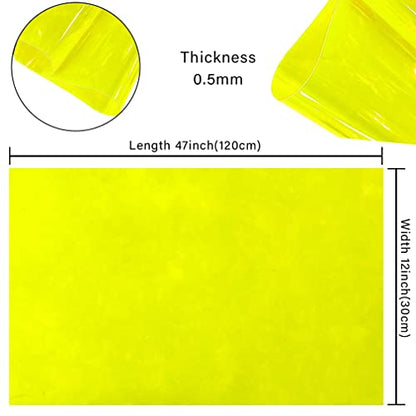 HYANG Yellow Solid Colors Transparent PVC Super Clear Holographic Vinyl 1 Roll 12" x 47"
