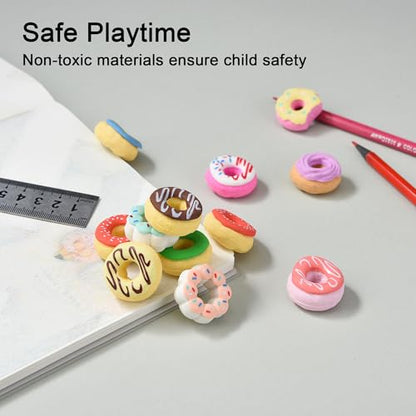 Donut Erasers for Kids Bulk (24 Count)