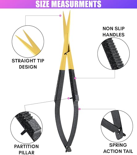 Cross Edge Spring Scissors 5 Inch straight Stainless