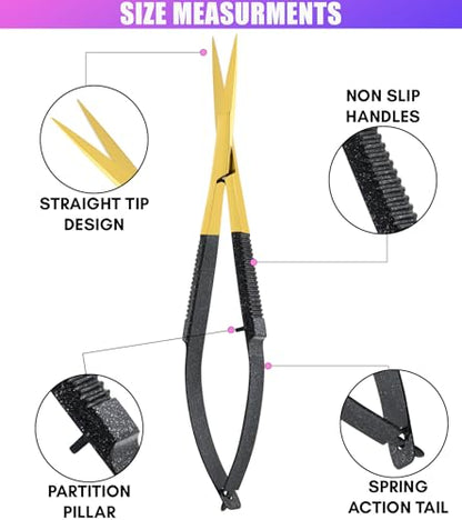 Cross Edge Spring Scissors 5 Inch straight Stainless