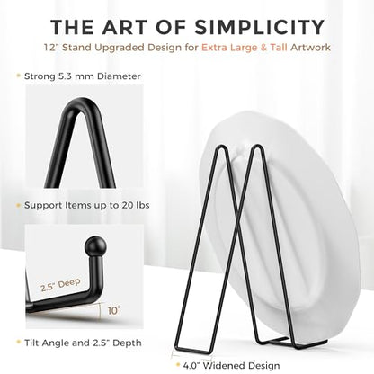 12 Inch Plate Stands for Large Heavy Duty Display (2 Count)