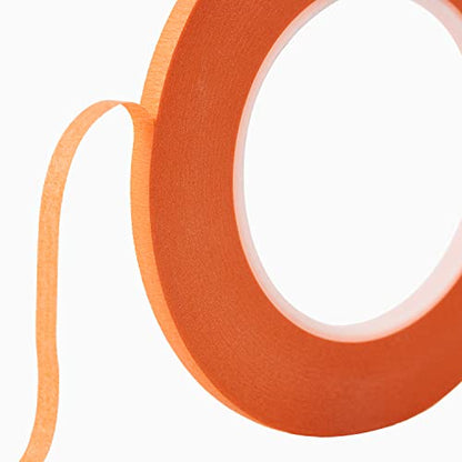 2 Pack 1 4" inch x 60yd Orange Painters Tape Easy Removal Thin Narrow Finishing Masking Tape Painting Tape Wall Tape (2 Count)