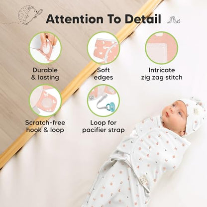 3pk Organic Swaddles for Newborns Girls (3 Count)
