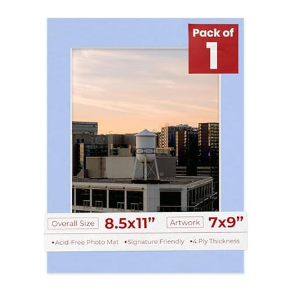 8.5x11 Mat Bevel Cut for 7x9 Photos