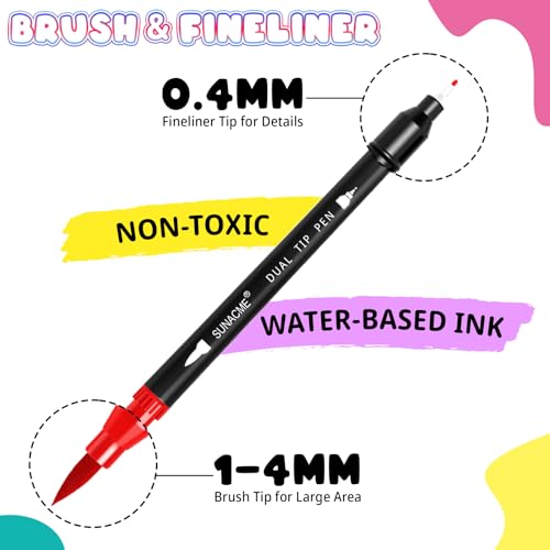 36 Colors Dual Brush Marker Pens (36 Count)