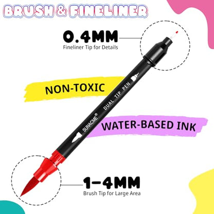 36 Colors Dual Brush Marker Pens (36 Count)