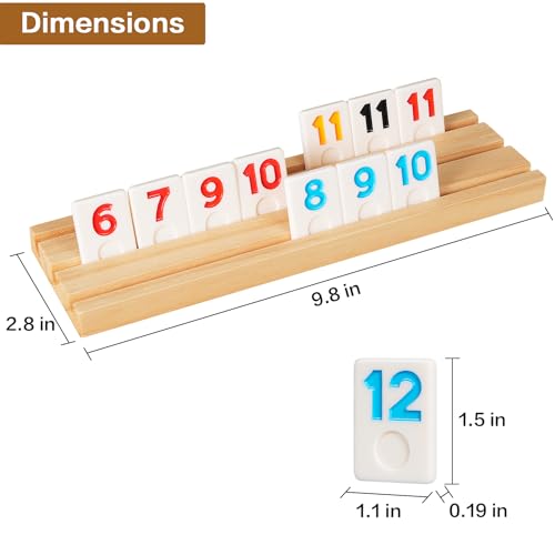 Rummy Cube Game Set with 4 Wooden Racks