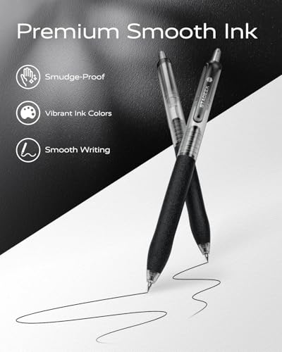 0.5mm Gel Pens Fine Point Smooth Writing Pens (12 Count)