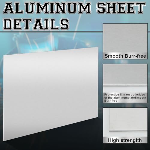 2 Pack 5052 Aluminum Sheet Metal 8" x 10" Aluminum Plate 1 (2 Count)