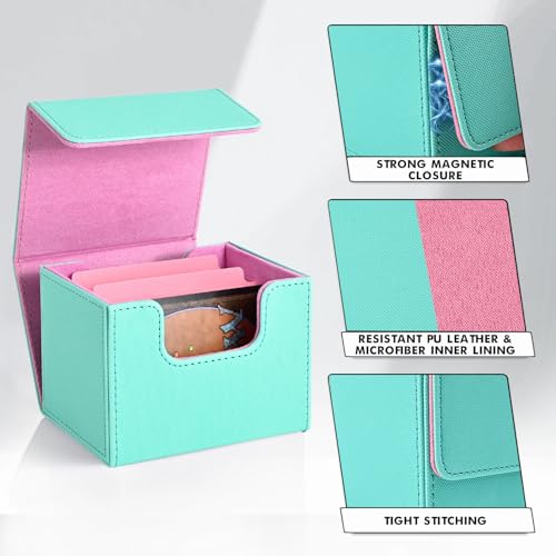 MTG Deck Box Holds 120+ Single Sleeved Cards Commander Deck Box
