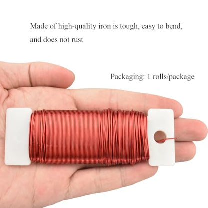 22Gauge Red Metal Floral Wire