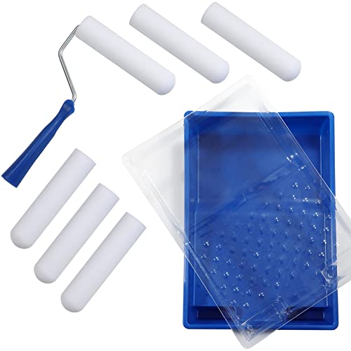 6 Inch Foam Paint Roller Kit Mini Roller with Tray & Refills