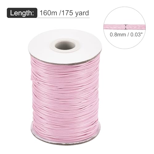 Waxed Cord 0.8mm Waxed Polyester Cord 175 Yard Wax String for Bracelet Making