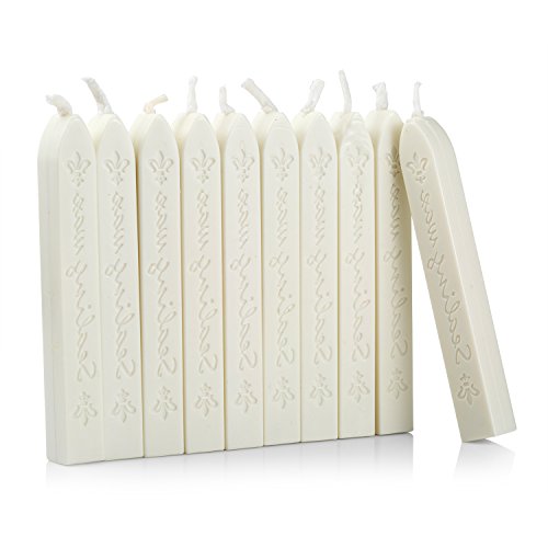 Sealing Wax Stick with Wick Flower De Luce of France Retro 10 Pieces Pack (10 Count)