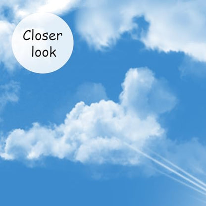 Ceiling Mural Blue Sky White Clouds Wallpaper for Living Room 159"x107"