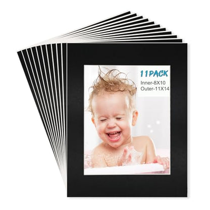 11x14 Black Picture Mats Pack of 11