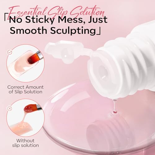 Poly Gel Nail Kit 3 Colors Clear White Apricot with Slip Solution