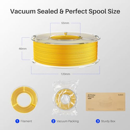 Silk PLA 3D Printer Filament Bundle 1.75mm 4 Colors 4 * 250g (4 Count)